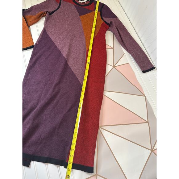 TOCCIN Women's Nora Colorblocked Midi Dress Abstract Multi Bodycon Size XL - Picture 10 of 11